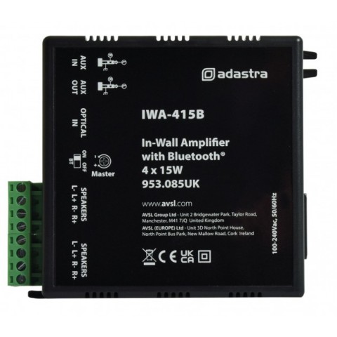 Sieninis stiprintuvas 4x15W su Bluetooth Adastra IWA-415B 